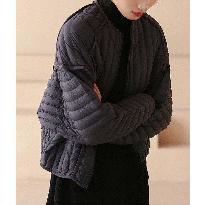 日韩风90白鹅绒轻薄茧型羽绒服女款高端女装冬季短款黑色冬装