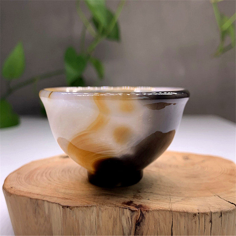 天然精品俏色玉髓玛瑙杯冰透茶杯七彩玉主人杯功夫茶具酒杯单杯子