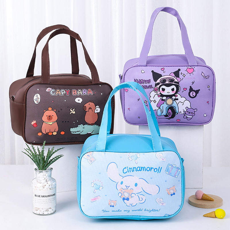 可爱饭盒袋上班族卡通防水大容量