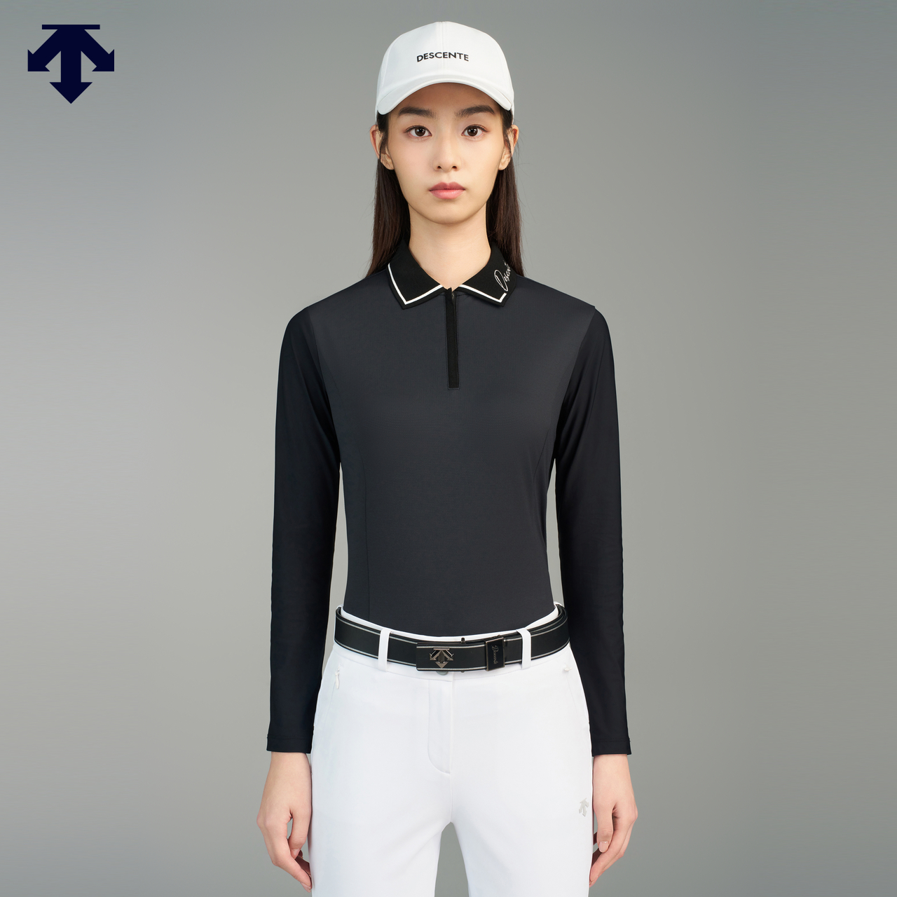 DESCENTEGOLF迪桑特高尔夫IELD系列女士长袖POLO衫