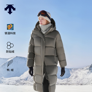 女士连帽长款 STYLE防风袖 亮面羽绒服 SKI DESCENTE迪桑特WOMEN’S