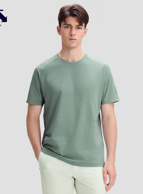 DESCENTE迪桑特DUALIS系列都市通勤男士短袖针织T恤衫秋季新品