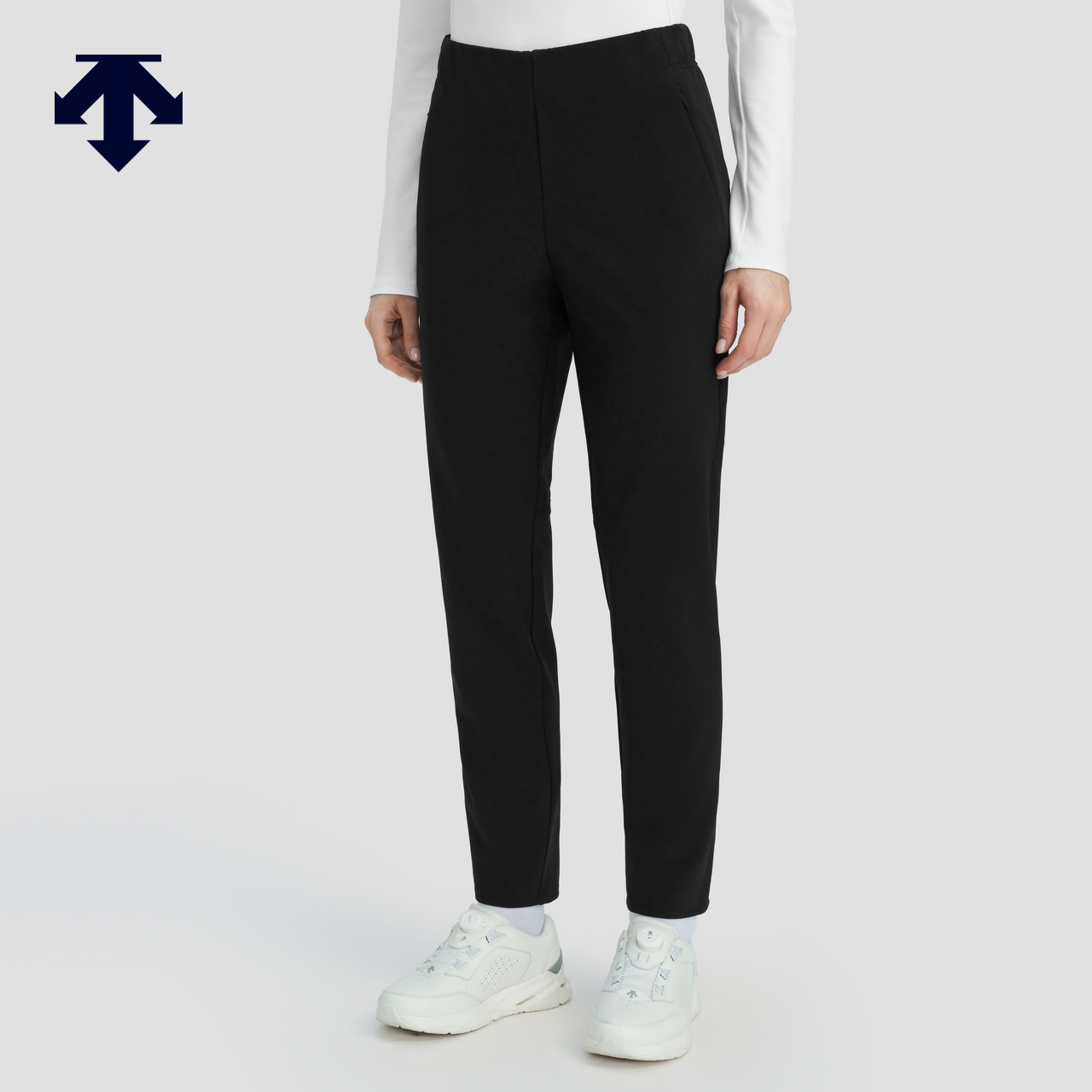 DESCENTE迪桑特训练运动女士防泼水薄绒梭织运动长裤冬季