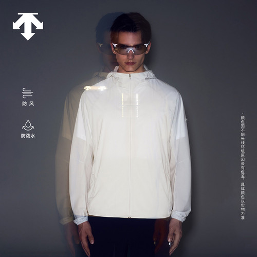 DESCENTE迪桑特RUNNING系列男士F360防泼水防风梭织上衣外套