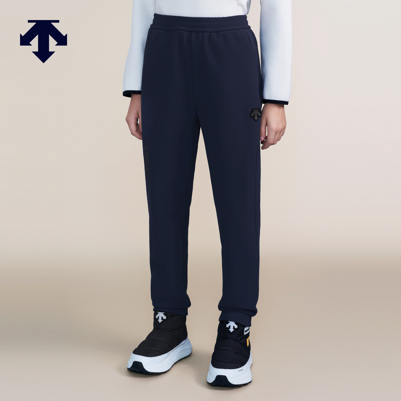 DESCENTE迪桑特儿童SKI STYLE系列男女童同款针织运动长裤冬季