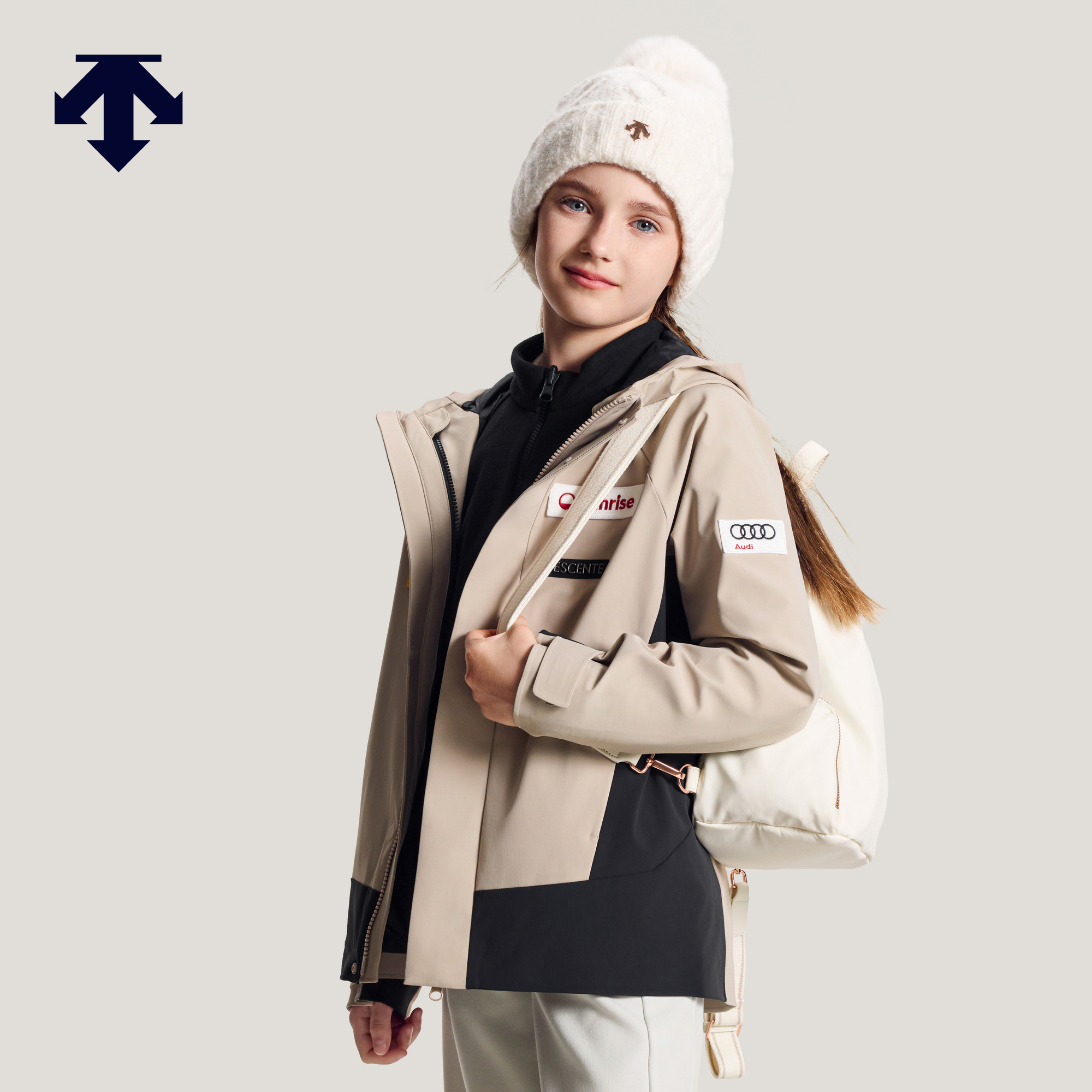 DESCENTE迪桑特 儿童SKI STYLE系列男女童同款上衣两件套