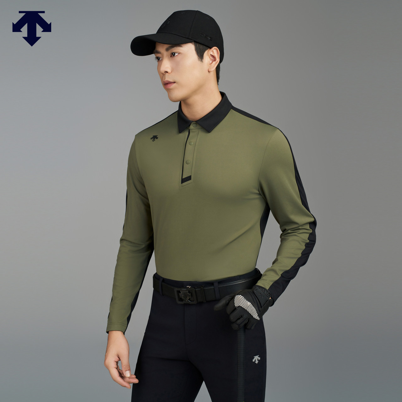 DESCENTEGOLF 迪桑特高尔夫FIELD男士简约长袖POLO衫