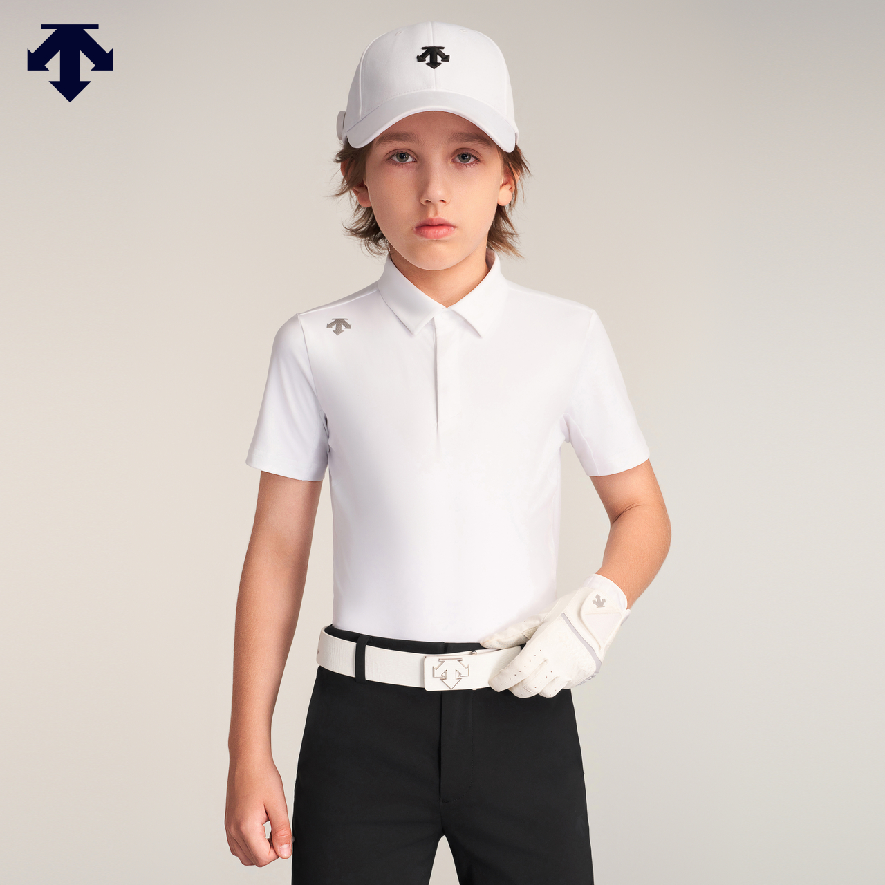 DESCENTE迪桑特儿童GOLF系列男童短袖T恤POLO衫