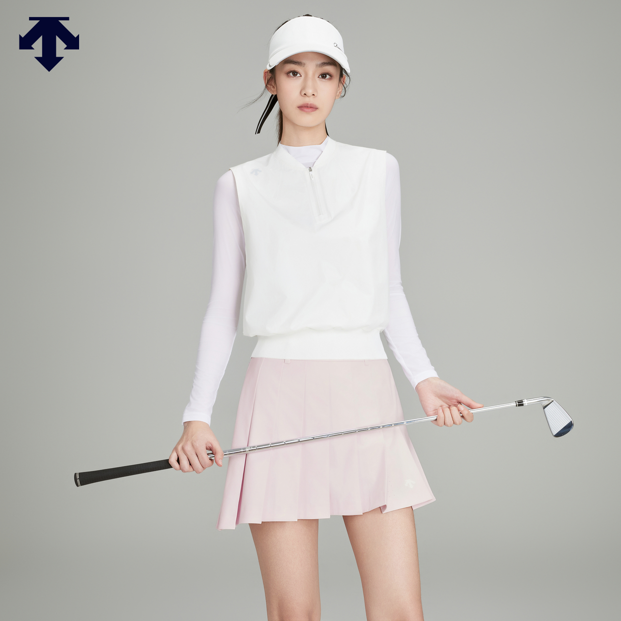 DESCENTEGOLF迪桑特高尔夫PRO系列女士斜裁百褶短裙 春夏