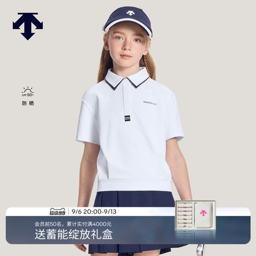 DESCENTE迪桑特儿童 GOLF 女童运动短袖POLO