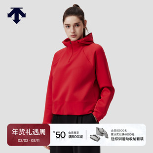 DESCENTE迪桑特WOMEN’S TRAINING系列女士连帽半拉链卫衣