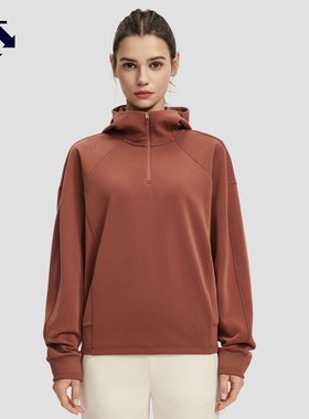 DESCENTE迪桑特WOMEN’S TRAINING系列女士半拉链连帽卫衣秋冬