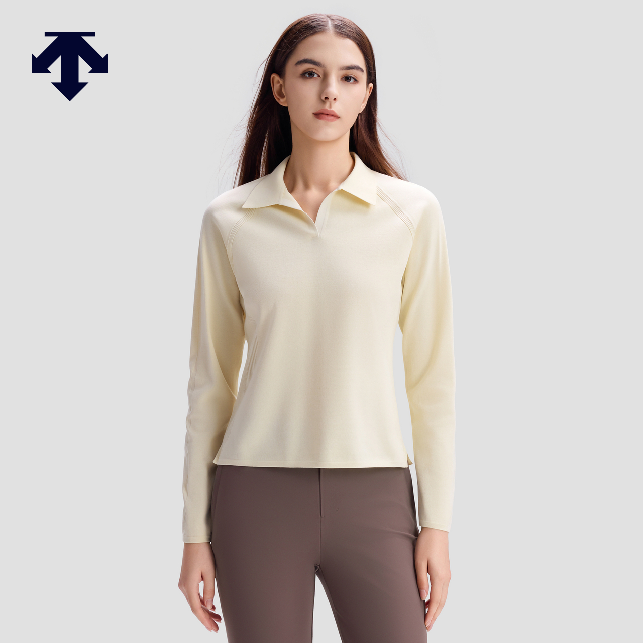 DESCENTE迪桑特DUALIS系列都市通勤女士长袖POLO衫秋冬新品