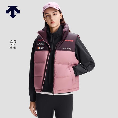 DESCENTE迪桑特SKI STYLE运动休闲女士Replica拼色保暖羽绒马甲
