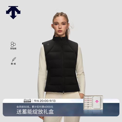 DESCENTE迪桑特WOMEN’S TRAINING女士鹅绒防钻绒立领羽绒马甲