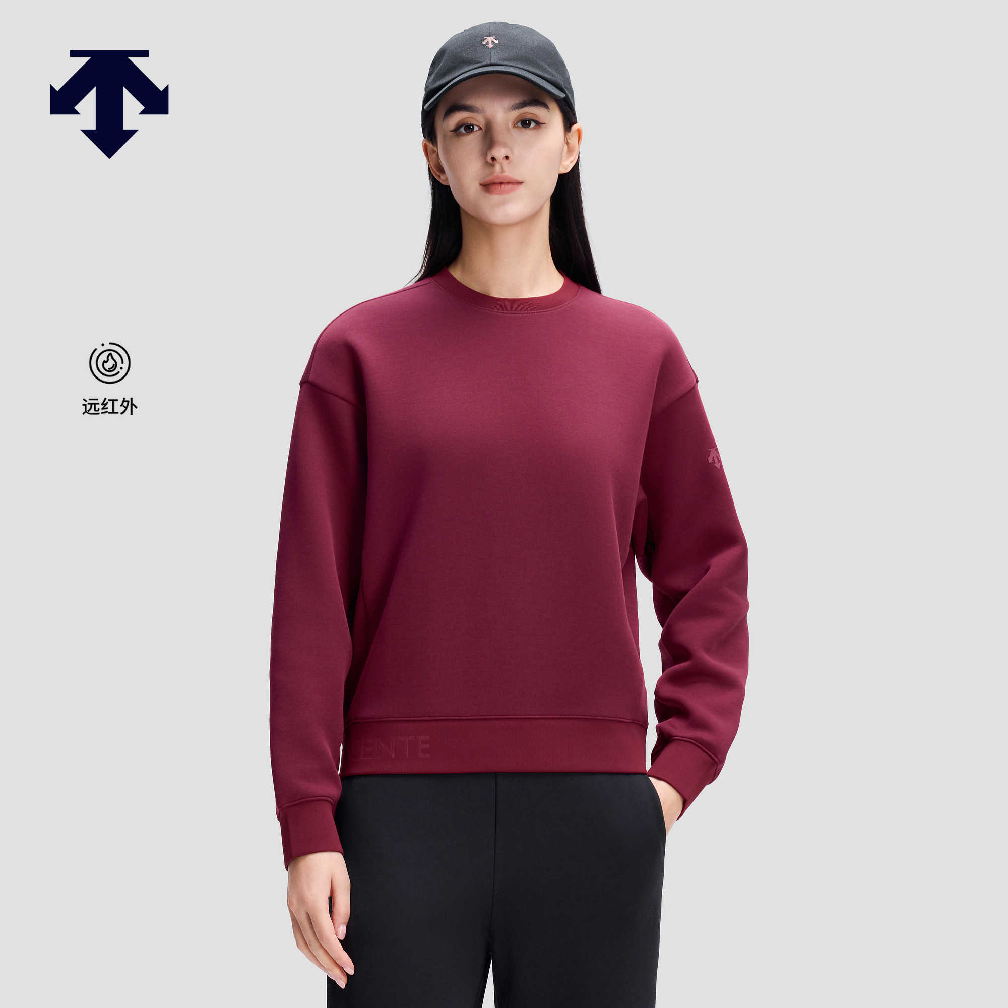 DESCENTE迪桑特新年款女士亲肤远红外发热针织套头衫卫衣,运动服/休闲服装,运动卫衣/套头衫,淘宝优惠券,粉丝福利购,淘宝优惠卷