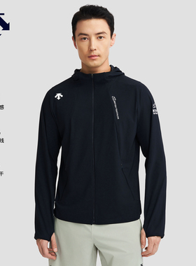 DESCENTE迪桑特RUNNING系列铁三男士凉感防晒外套针织运动上衣