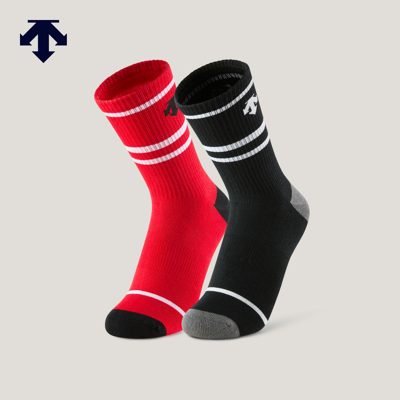 DESCENTE迪桑特儿童 TRAINING 男女童袜子两双装