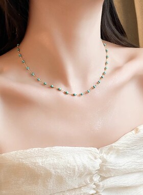 复古绿项链女款2024新款爆款