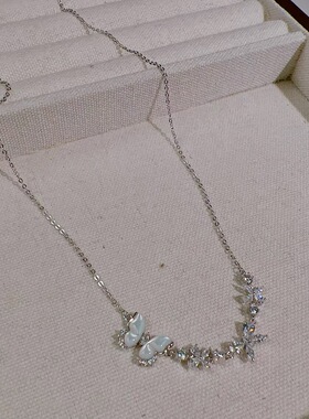 闪锆蝴蝶项链女小众高级感颈链