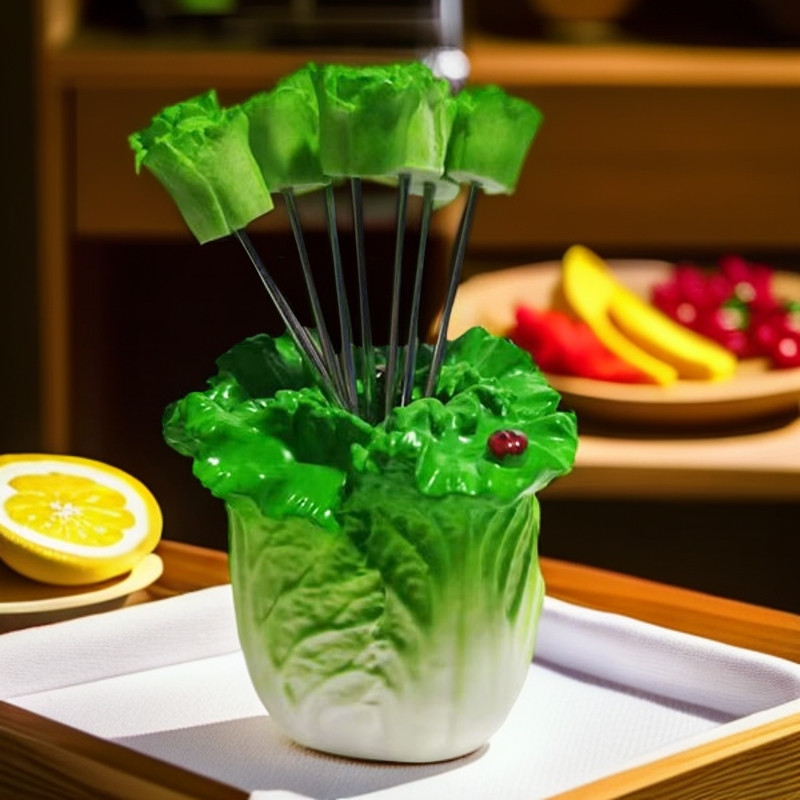 不锈钢水果叉水果签可爱西餐叉具蛋糕叉爱心草莓白菜橙子二齿叉子