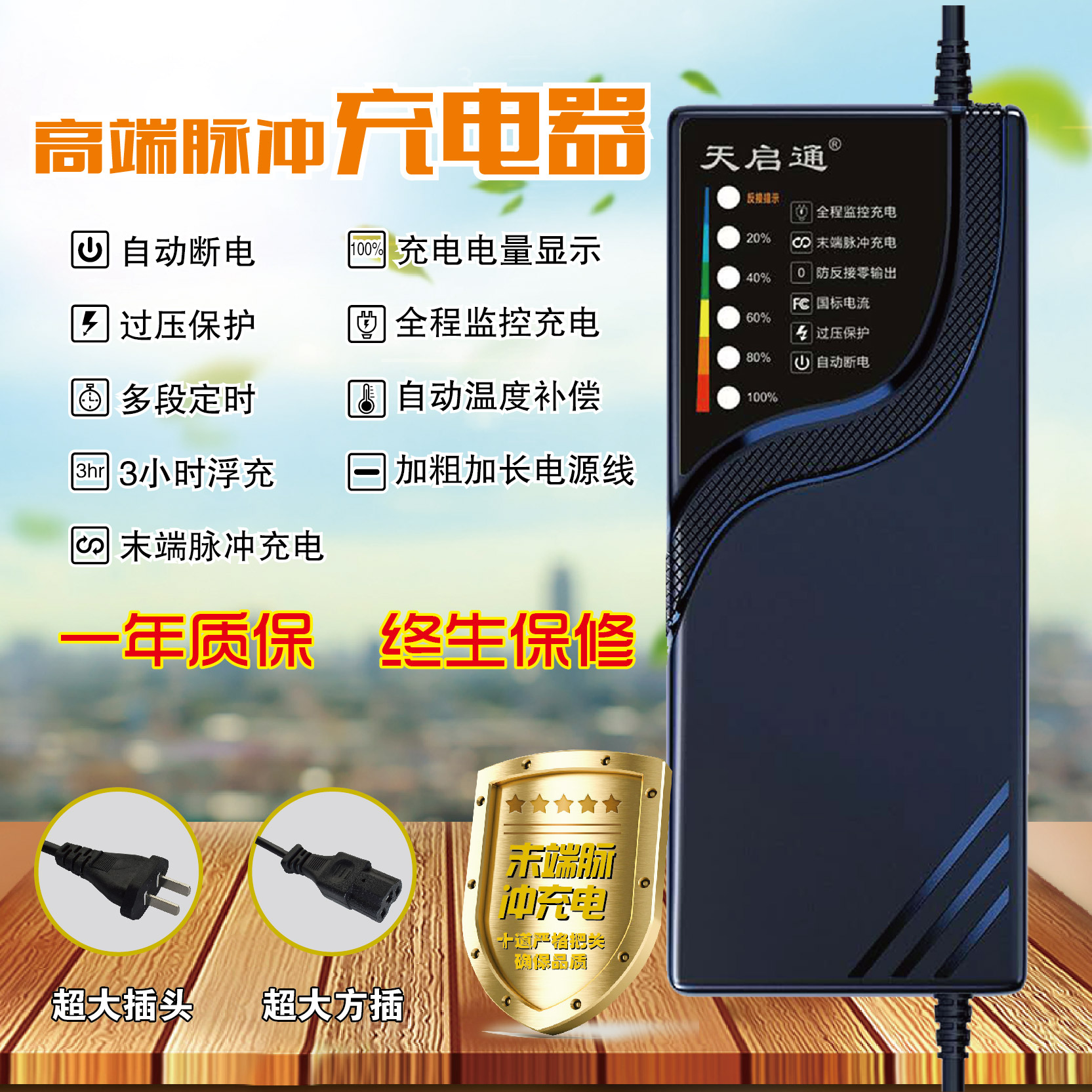 自动断电电动车三轮车电瓶充电器48V12AH20AH60V72伏新日爱玛雅迪