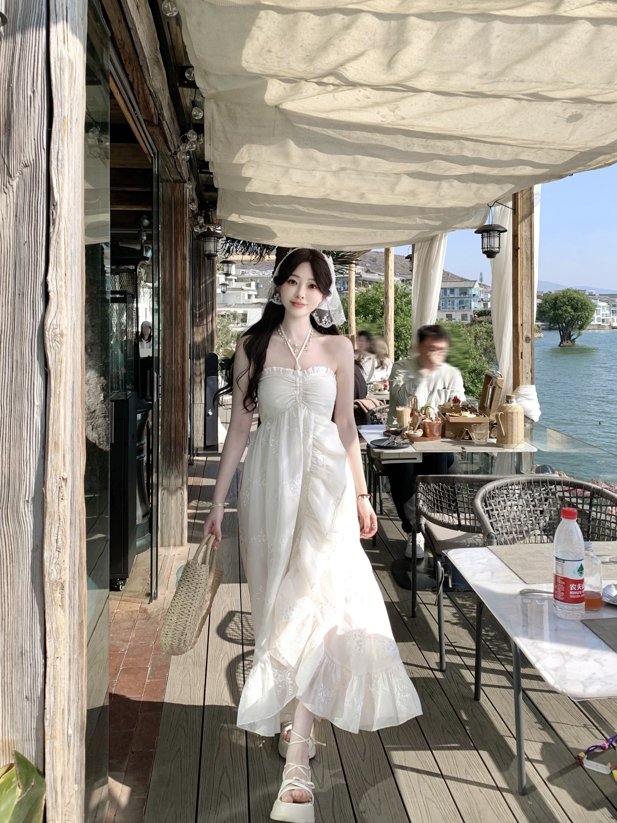 白里BAILISTUDIO华丽邂逅 法式茶歇夏季超仙高级露背海边度假长裙 女装/女士精品 连衣裙 原图主图