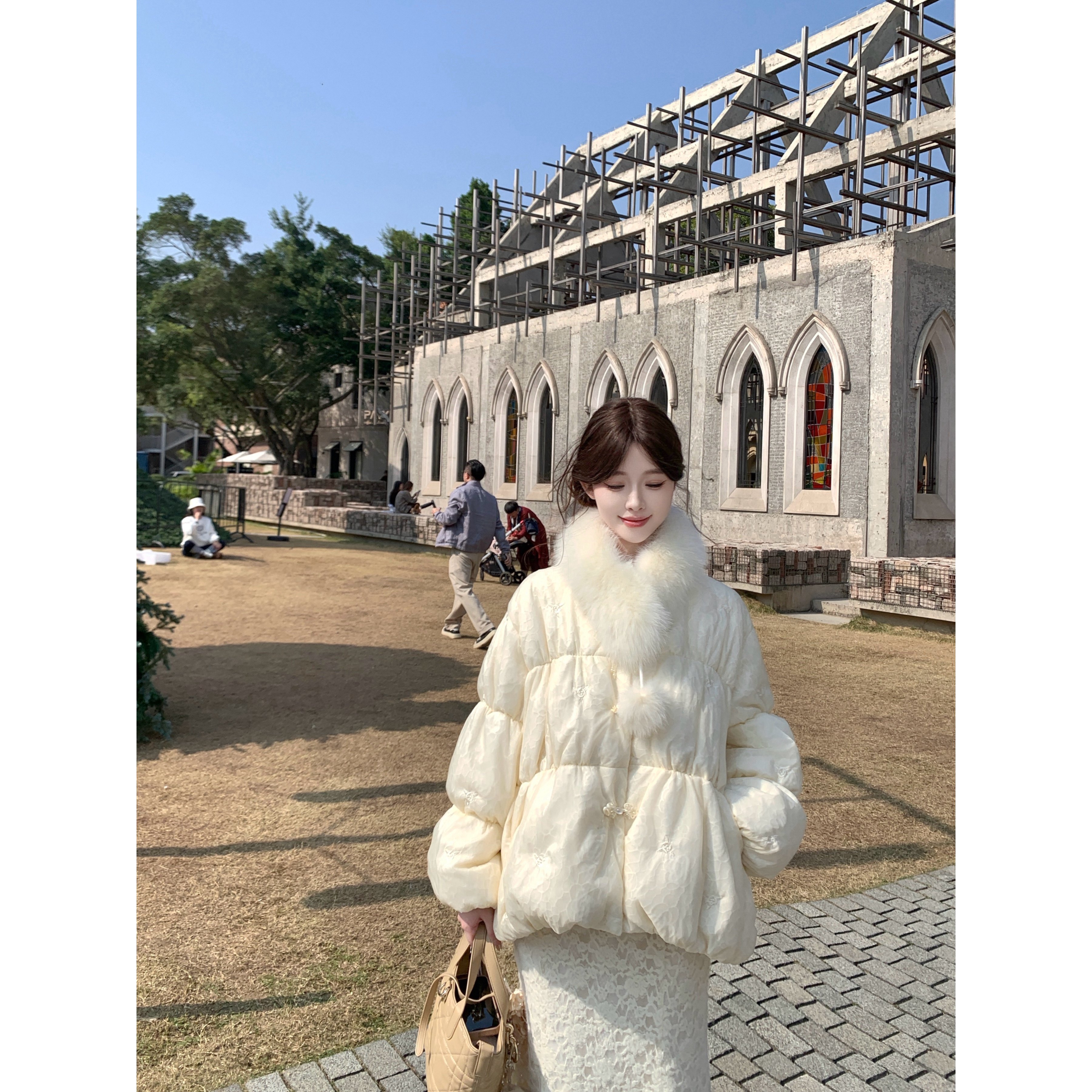 新中式90白鸭绒羽绒服保暖外套