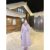 白里 葡萄雪酪 温柔收腰显瘦甜美风狐狸大毛领90白鸭绒保暖羽绒服