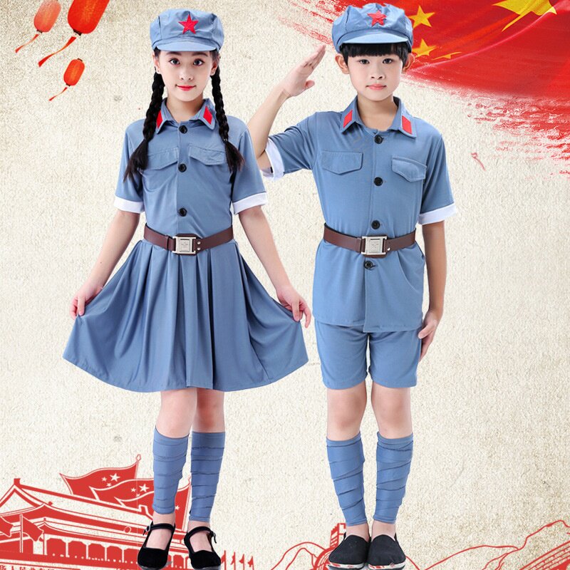 2026新款六一儿童小红军演出服男女童军装红星闪闪舞蹈服八路军合
