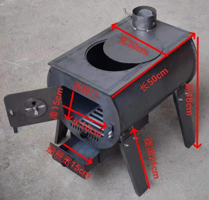 冬季柴火灶 家用取暖柴火灶 卧式取暖炉 木材取暖炉