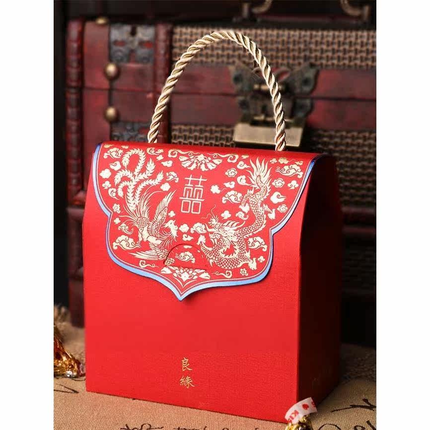 wedding happy candy box chinese portable gift bag