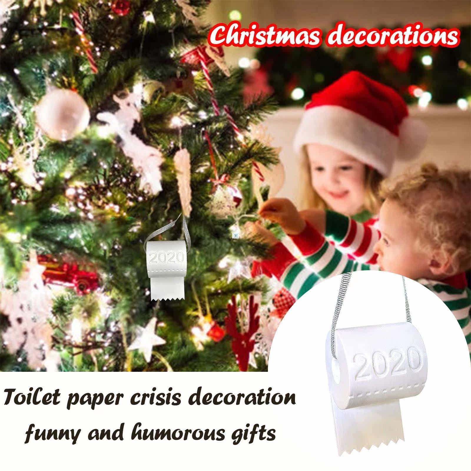 christmas tree hanging toilet paper crisis ornament