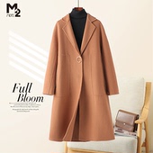 中年羊毛呢外套保暖双面呢大衣 M2折扣店宽松大码 断码 清仓
