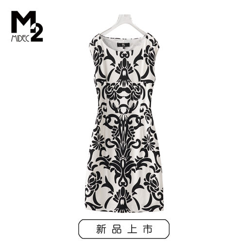 品牌专柜折扣店女装夏季短袖收腰显瘦连衣裙