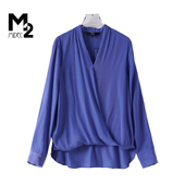 休闲百搭雪纺衫 V领长袖 时尚 衬衣 折扣店春秋通勤韩版