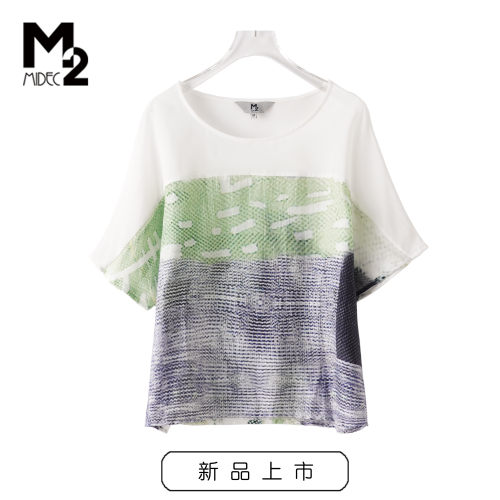 M2折扣店夏季宽松大码显瘦中年妈妈上衣短袖T恤