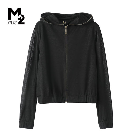 M2折扣店春秋休闲连帽拉链短外套