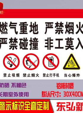 设施重地天燃气严禁烟火闲人免进警示语易爆禁止标志标识牌燃气房