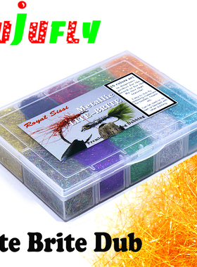 飞天啾新品 jig飞蝇钩若虫冰丝躯体纤维 金属光泽Lite Brite dub