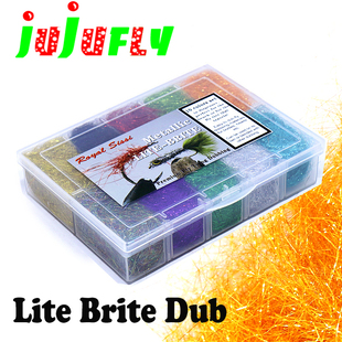 飞天啾新品 jig飞蝇钩若虫冰丝躯体纤维 金属光泽Lite Brite dub