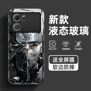 适用于oppoK10手机壳Pro男k9钢化玻璃k10x破碎卡卡西k9s全包防摔活力版镜面k9x潮牌卡通新款保护套外壳