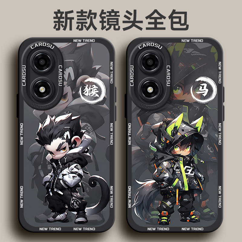 适用于oppoa2x手机壳k10潮流生肖k9创意卡通k9x液态硅胶k5软壳a1Pro防摔a2pro男外壳2024新款相框55保护套