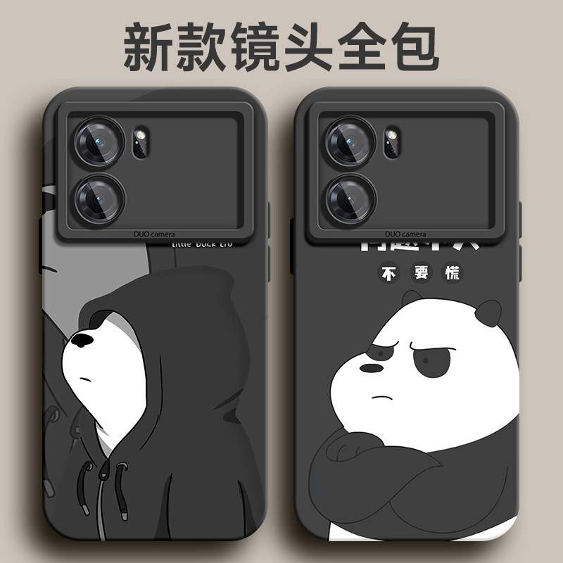 适用于oppok10手机壳Pro卡通文字k9瞳眼k9x液态硅胶k5软壳防摔男潮牌熊帽2023新款石墨色55保护套