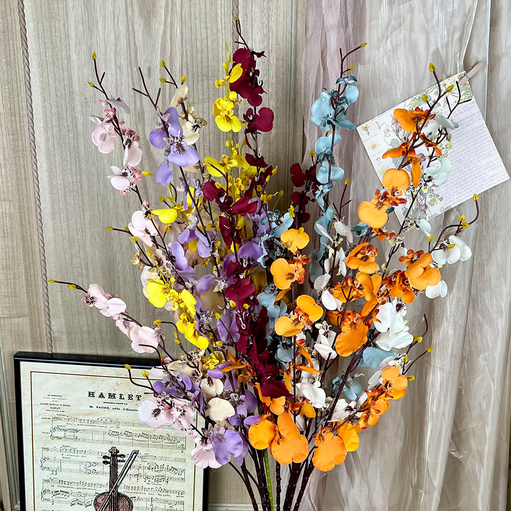 跳舞兰仿真假花婚庆礼堂花排路引用花高级感花艺插花装饰布景