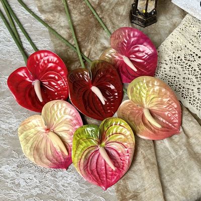 红掌仿真绿植火鹤掌观音莲仿真花卉田园摆设计假花叶子植物装饰