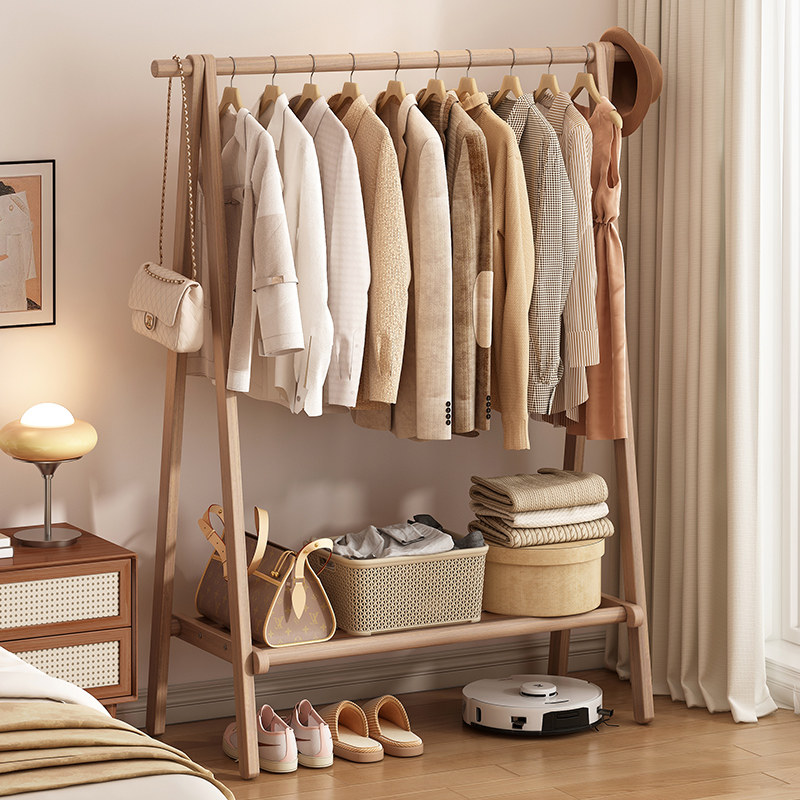 纯实木落地衣帽架卧室挂衣架