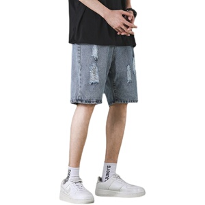 新款高街破洞牛仔裤男 411-1-k103-p40图片
