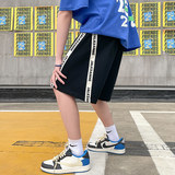 411-1-K001-p35夏季裤子潮牌ins织带五分裤韩版潮流宽松港风男，男装休闲裤，星座410-2