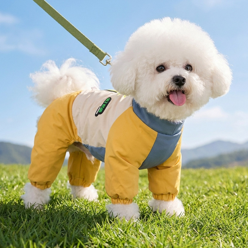 高颜值狗狗衣服秋冬四脚棉衣小型犬雪纳瑞比熊泰迪加绒保暖冲锋衣
